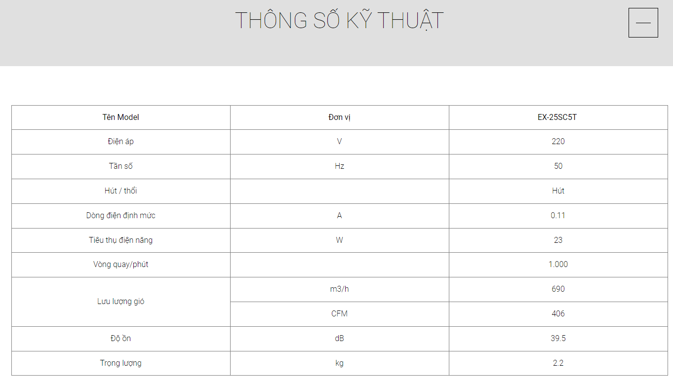 QUẠT THÔNG GIÓ ÂM TRẦN MITSUBISHI EX-25SC5T